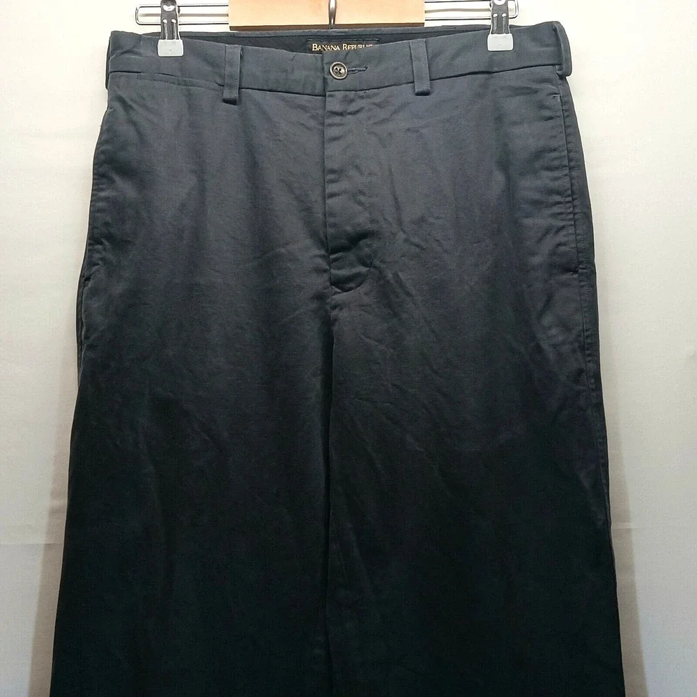Banana Republic Emerson Chino Pant Men's 33x30 Grey Cuffed Business Casual GUC